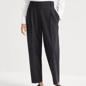 Brunello Cucinelli Monili Pants Dark Gray Slouchy Trousers Size 10 New Tag $1850